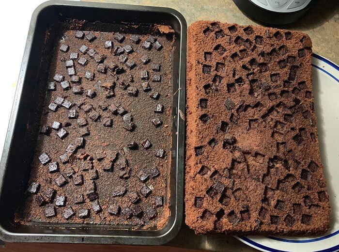 Os chocolates desistiram de fazer parte do brownie