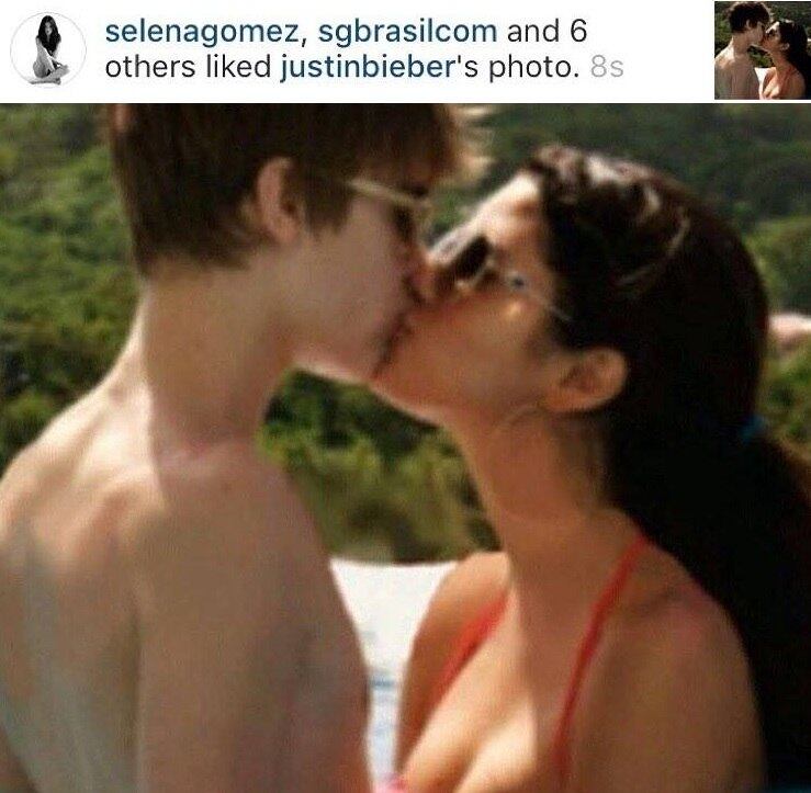 Justin e Selena em foto antiga republicada

