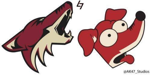 O cachorro da família, Ajudante de Papai Noel, substitui o coiote do Phoenix Coyotes