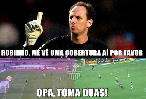 Foi o que aconteceu com Rogério Ceni, que acabou levando duas coberturas de Robinho e virou meme na internet