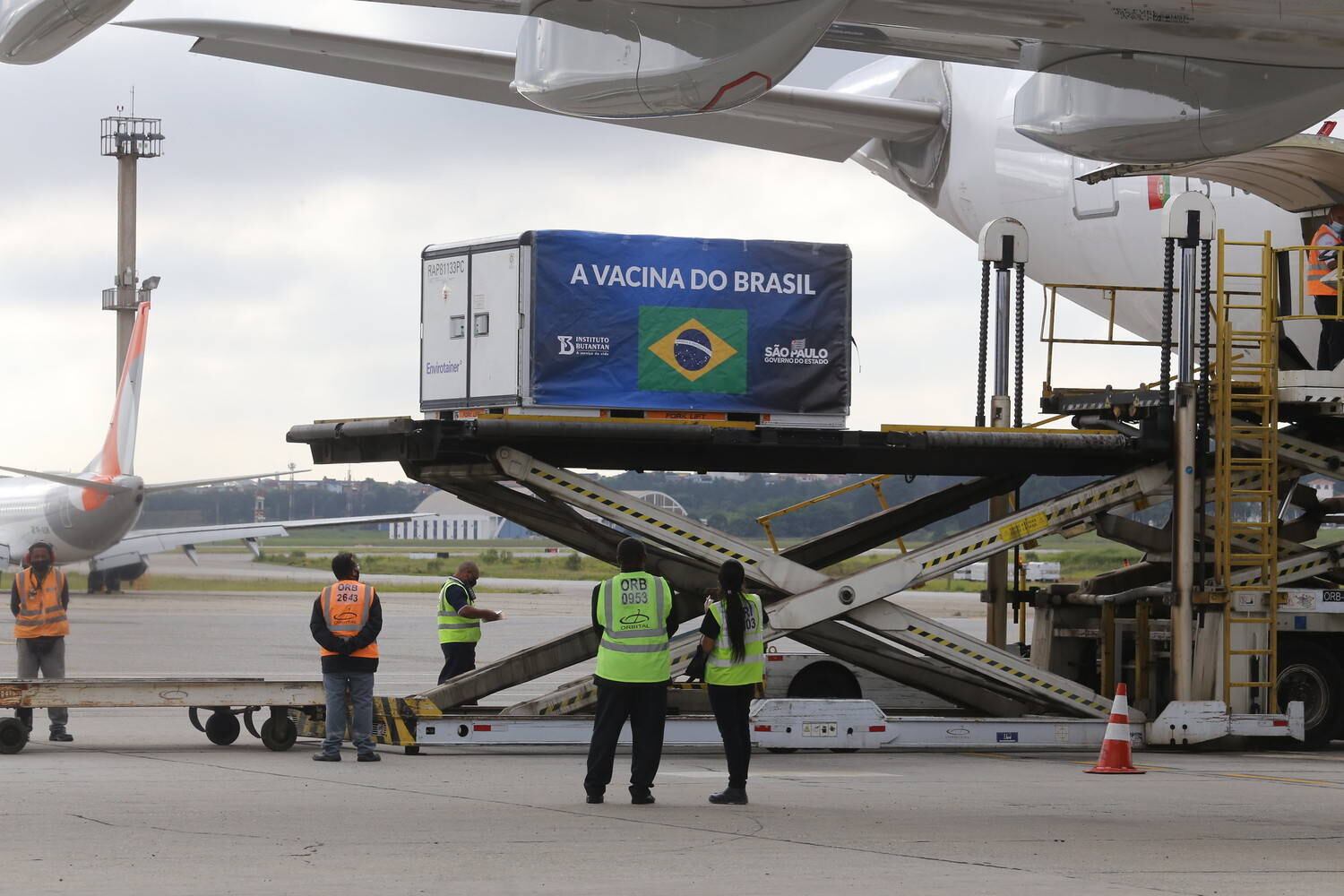 Chegada de insumos da CoronaVac em São Paulo: ministério da Saúde precisa assinar o contrato