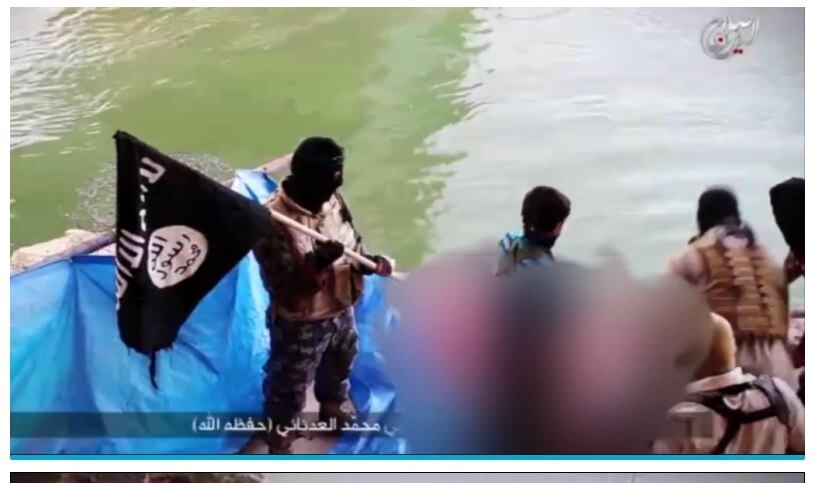 Ignorando os pedidos dos presos por misericórdia, a criança segura
uma pistola com ambas as mãos e, em seguida, puxa o gatilho sem dó