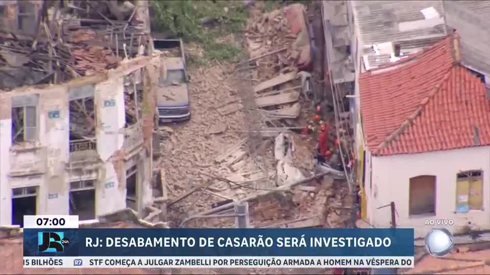 Polícia vai investigar desabamento de casarão no Rio de Janeiro