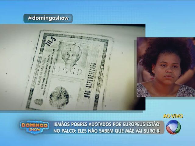 Na xerox do RG da avó, Gabriela observou a semelhança física


+ Emoção no Domingo Show! Após 20 anos, jovens adotados por europeus encontram a família biológica

+ Aproveite e confira as matérias do programa Domingo Show

+ Já curtiu a página do Domingo Show no Facebook? É só clicar!

+ Siga o Domingo Show no Twitter e receba conteúdos exclusivos!