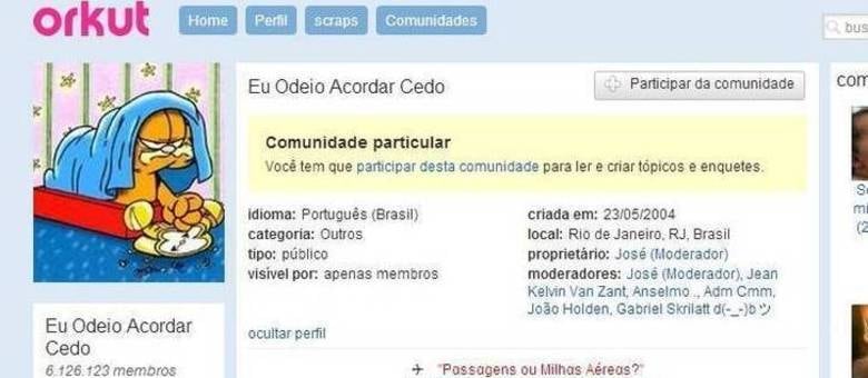 Eu Odeio Acordar Cedo era a maior comunidade do Orkut