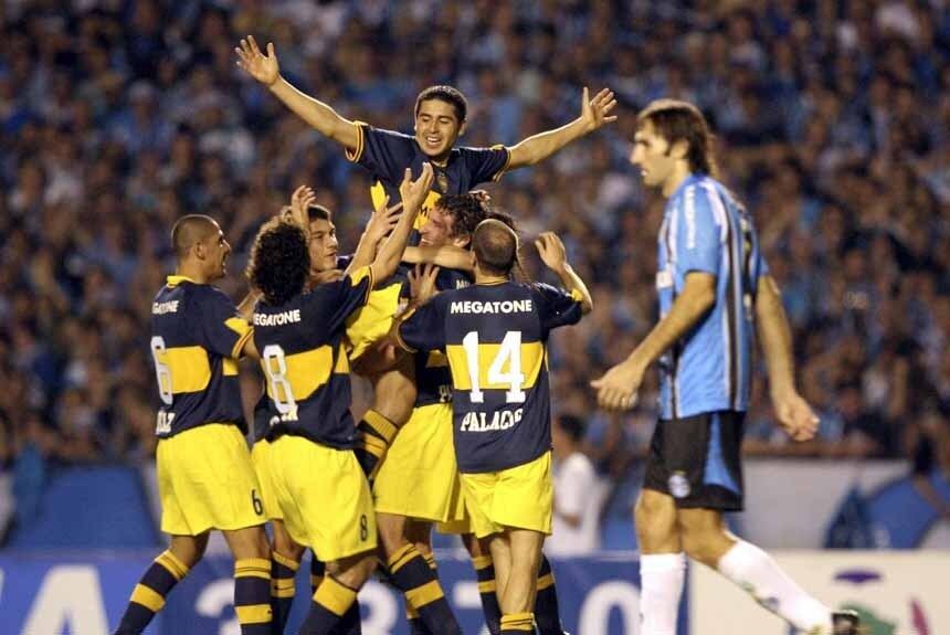 2007 - Final da Libertadores. Boca campeão.
Ida: Boca Juniors 3 x 0 Grêmio
Volta: Grêmio 0 x 2 Boca Juniors