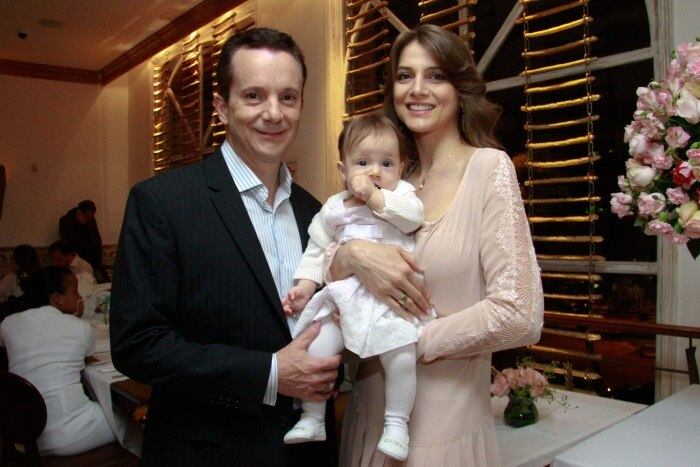 Em março deste ano, o paizão Celso Russomano recebeu amigos famosos no batizado de Katherine, sua filha mais nova