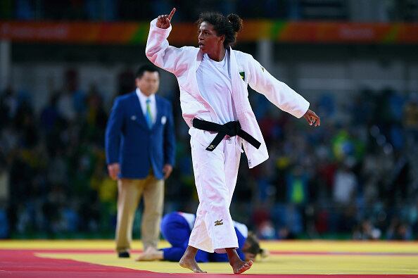 A judoca Rafaela Silva lutou com garra e emocionou o público 
