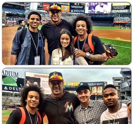 Marcelo terminou a temporada com lesão e passou boa parte das férias em tratamento. Quando teve oportunidade, no entanto, o lateral foi dar uma conferida em uma partida de beisebol