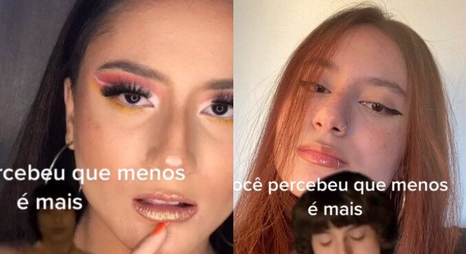 A tiktoker Geo ficou até parecendo outra pessoa. Ela foi de morena para ruiva e largou as makes mais exageradas por um simples delineado e uma pele sem tantos produtos