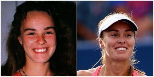 Martina Hingis começou bem nova no tênis. Hoje, a bela mulher que já conquistou cinco Grand Slam tem apenas 33 anos. O tempo fez bem para a nova loira