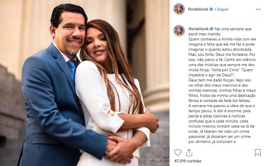 "Dor é enorme pela perda e pelas calúnias", afirma Flordelis
