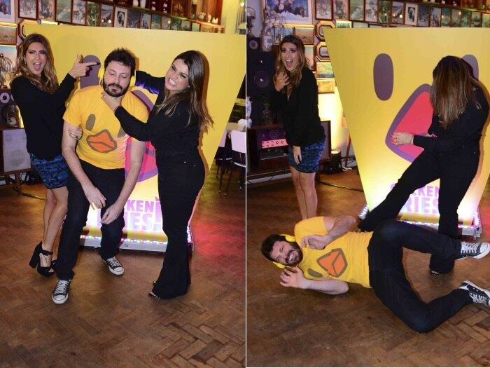 Na noite de
quarta-feira (22), Danilo Gentili, Fernanda Paes Leme e Preta Gil estiveram no
evento de degustação do Burguer King no Bar Salsa, na capital paulista. Na hora
das fotos, os famosos iniciaram uma brincadeira e Gentili acabou sendo o alvo
de Fernanda e Preta!
