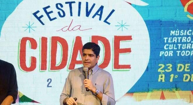 O prefeito de Salvador, ACM Neto (DEM), durante lançamento do Festival da Cidade 2018