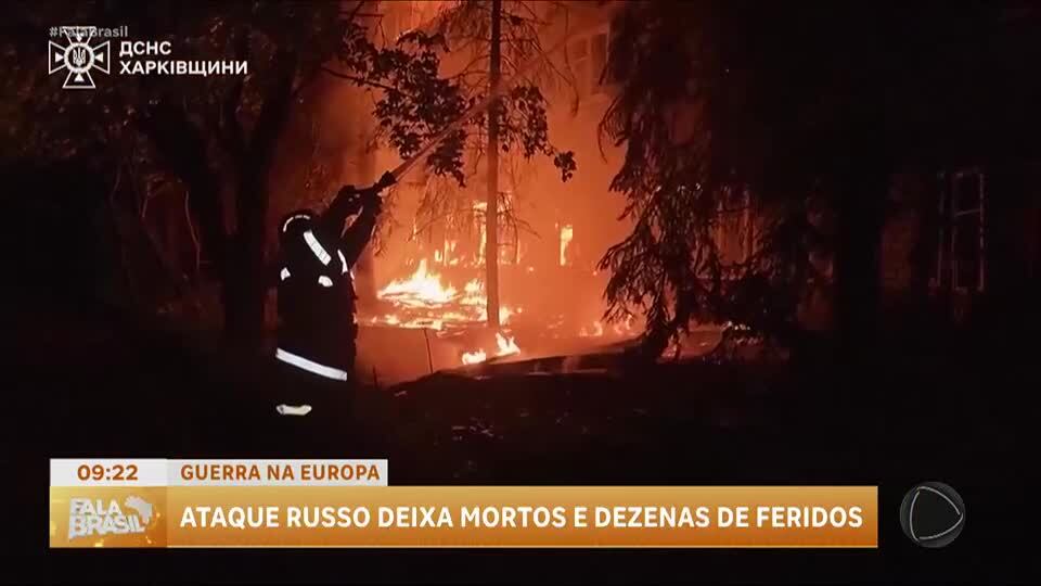 Ataque russo em Kharkiv deixa três mortos e mais de 60 feridos