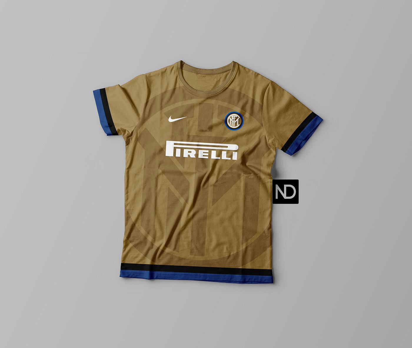 A Inter de Milão, conhecida pelas cores azul e preta, ganhou uma camisa dourada