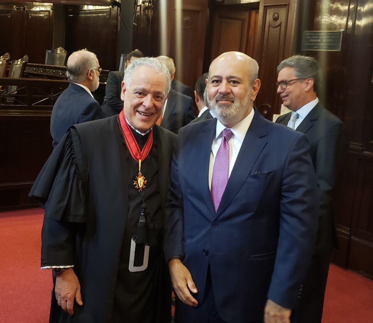 O desembargador Geraldo Franco e o presidente da Record TV, Luiz Cláudio Costa