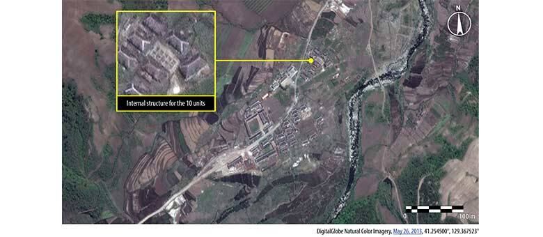 Imagem de satélite mostra o Kwanliso 16, maior campo de prisioneiros políticos na Coreia do Norte