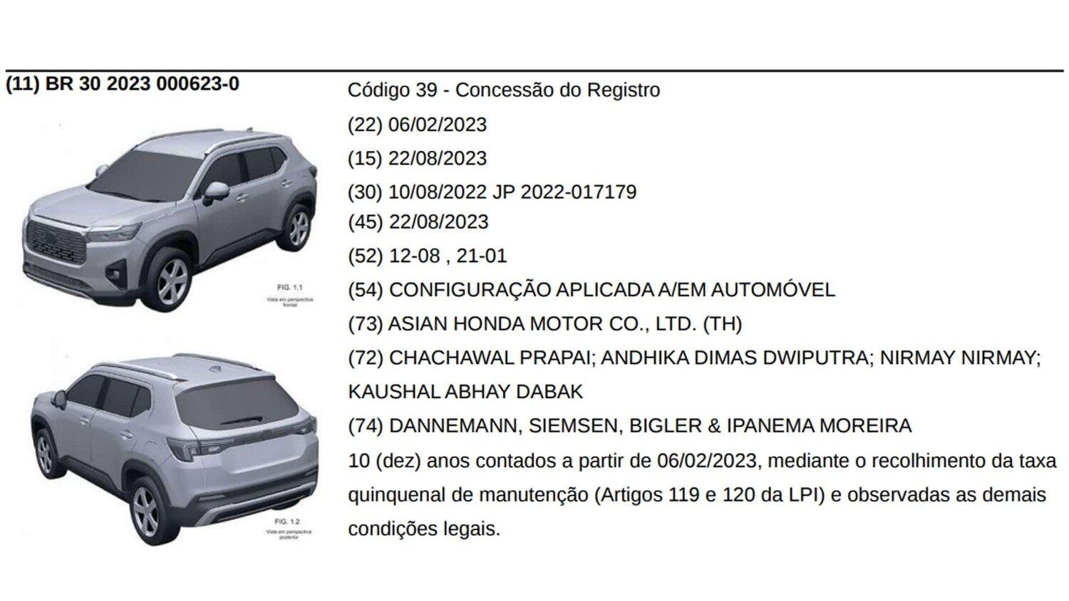 Veículo registrado tem uma proteção intectual contra possível uso indevido de suas linhas em outros projetos