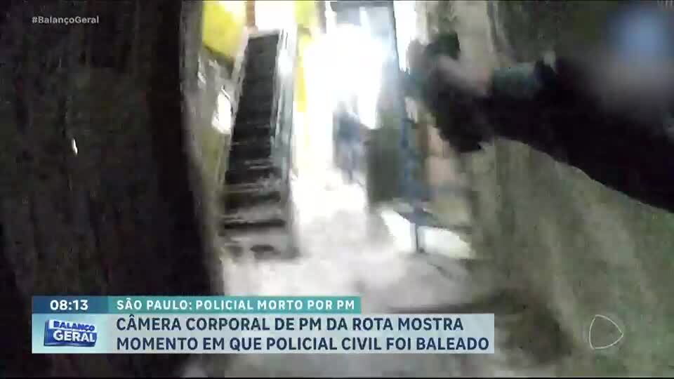 Câmera corporal mostra momento em que policial é baleado por engano por colega em SP