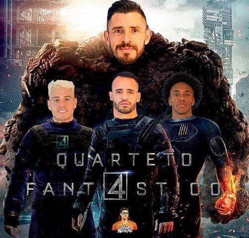 Róger Guedes e Quarteto Fantástico foram protagonistas das brincadeiras da última vitória do Corinthians sobre o Palmeiras.