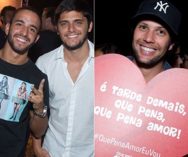 Ator Bruno Gissoni aparece com o amigo Diogo Fialho; Gustavo Leao aparece sorridente em noitada no Rio