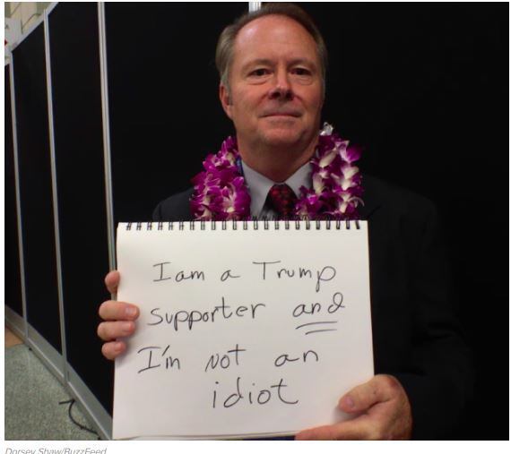 "Eu sou apoiador do Trump e eu não sou um idiota"