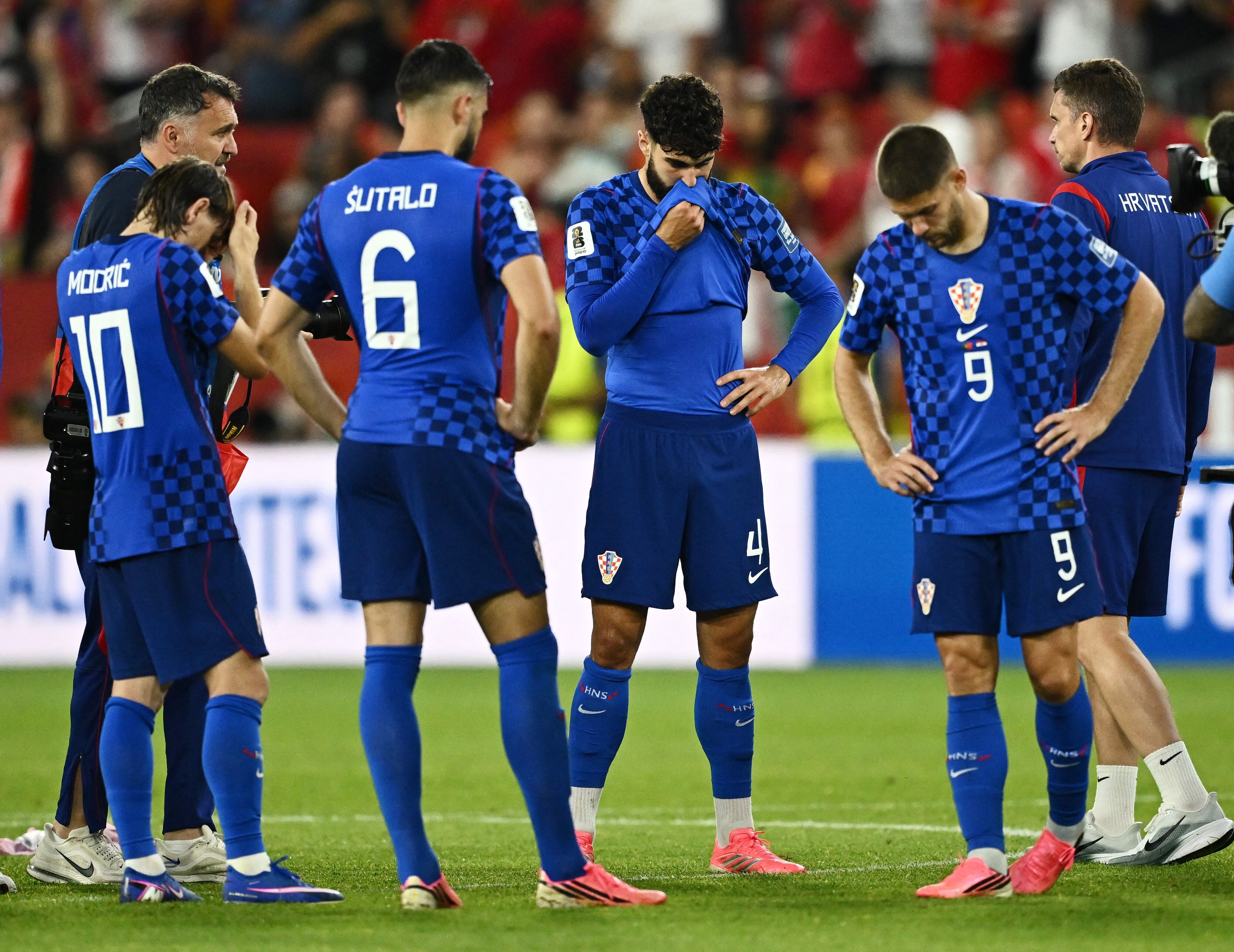 Jogadores da Croácia na eliminação da Copa do Mundo, 4 anos depois de eliminar o Brasil nas quartas de final