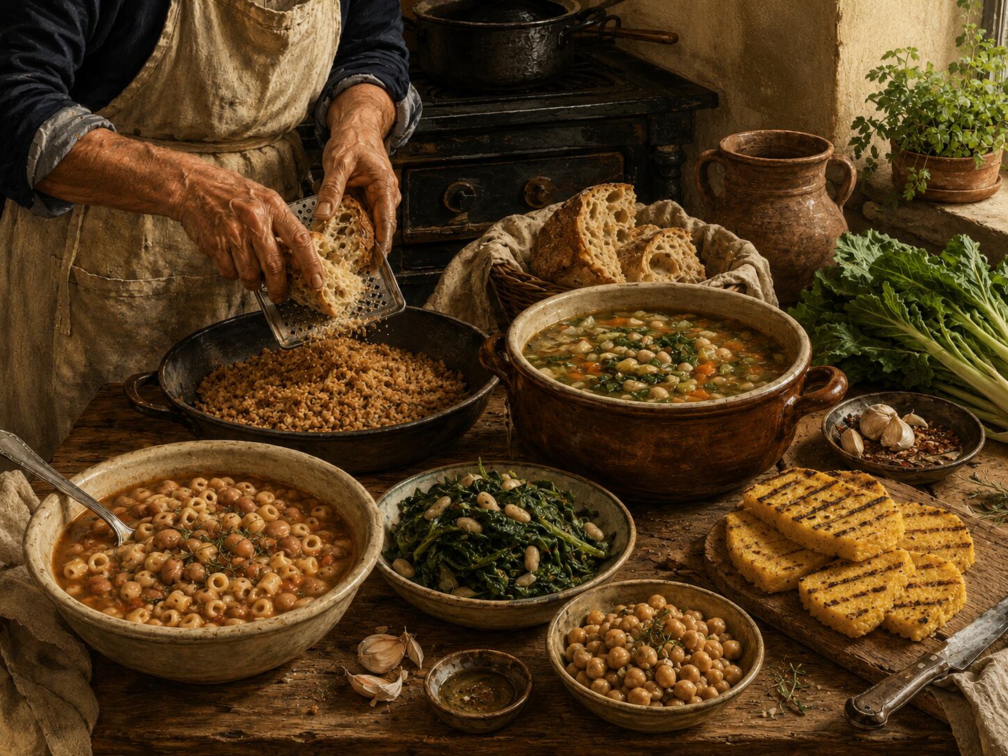 Ilustração de cucina povera