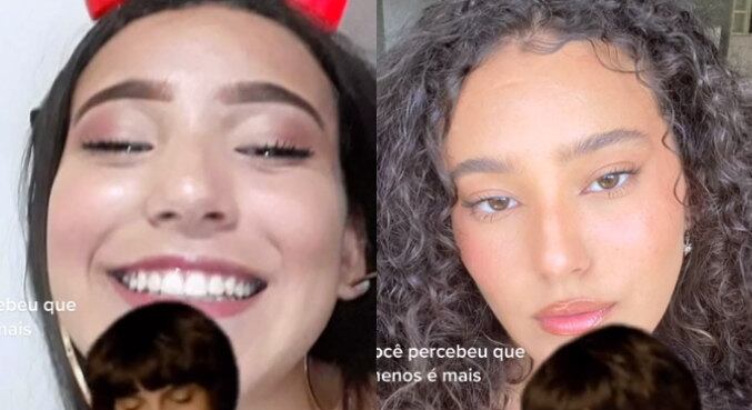 Tifani Cauani ficou mais natural por completo. Além de ter optado por uma maquiagem simples, ela fez a transição dos cabelos e assumiu os cachos