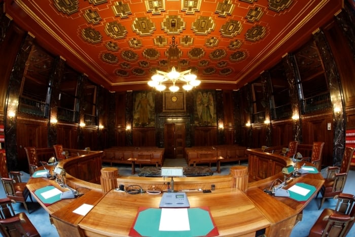 Principal sala do Tribunal Federal da Suíça em Lausanne