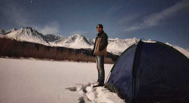 Gabriel pouco antes de sair do Canadá rumo ao Alasca