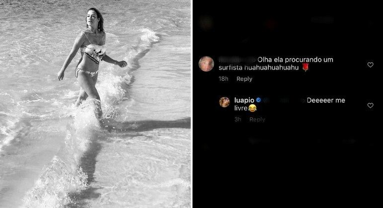 Fã diz que Luana Piovani quer um surfista, e ela nega: 'Deus me livre'