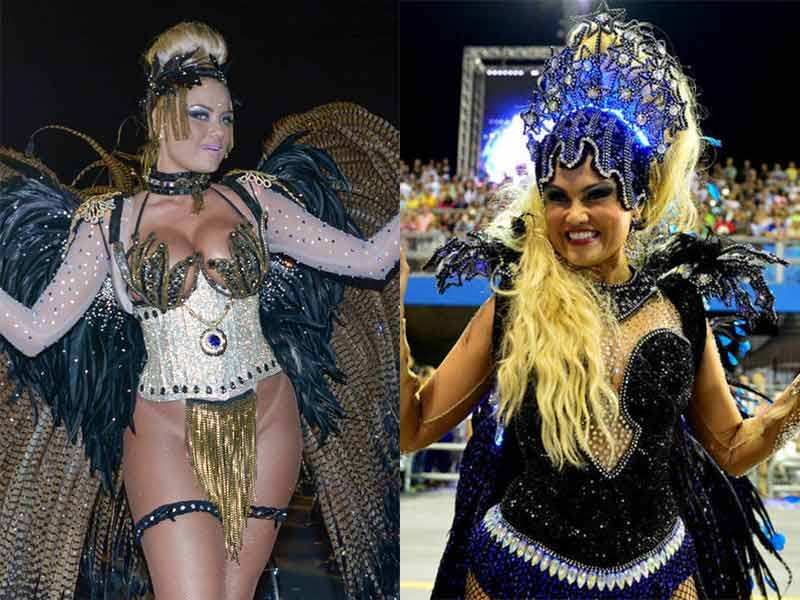 Símbolo da Rosas de Ouro, Ellen Roche voltou para o sambódromo com uma
fantasia diferente da que usou domingo de Carnaval. Desta vez, estava
mais ousada