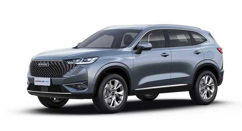 SUV traz uma ampla grade frontal, capô longo e faróis afilados