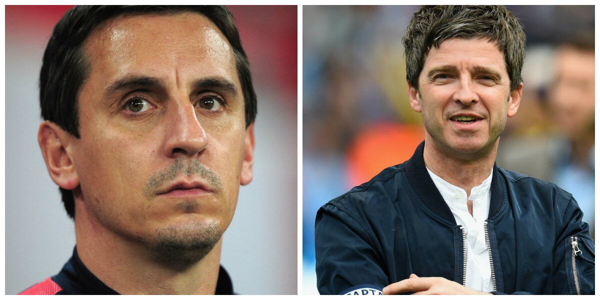 Isso é o que podemos chamar de
uma tremenda trolada. A sacanagem, nada amistosa, é de autoria do guitarrista
do Oasis e torcedor fanático do Manchester City, Noel Gallagher (esq.). Já a
vítima é o ex-jogador e ídolo do rival United, Gary Neville (dir.)


Vídeo: Português leva 50 anos de suspensão no futebol suíço