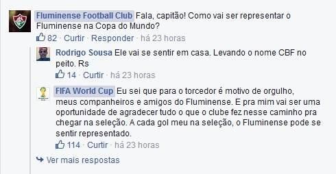 Aliás, o fato de o Fluminense de Fred ter permanecido na primeira divisão do Campeonato Brasileiro no "tapetão" acabou virando piada durante a entrevista. Aproveitando uma pergunta feita pelo perfil oficial do clube carioca, um internauta não perdeu a chance de zoar...