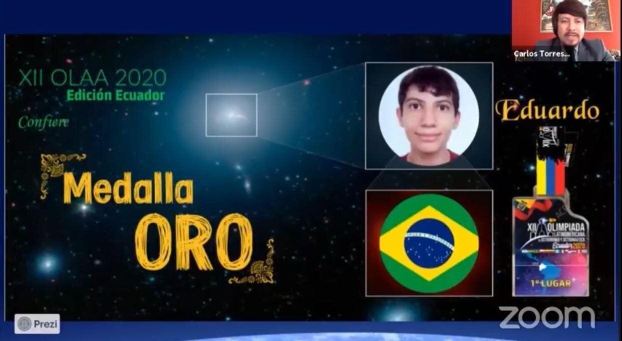 Momento do anúncio da medalha de ouro na OLAA