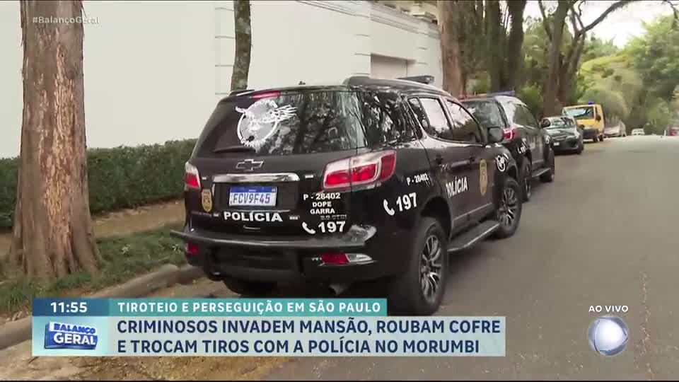 Criminosos invadem mansão, roubam cofre e trocam tiros com a polícia na zona sul de São Paulo