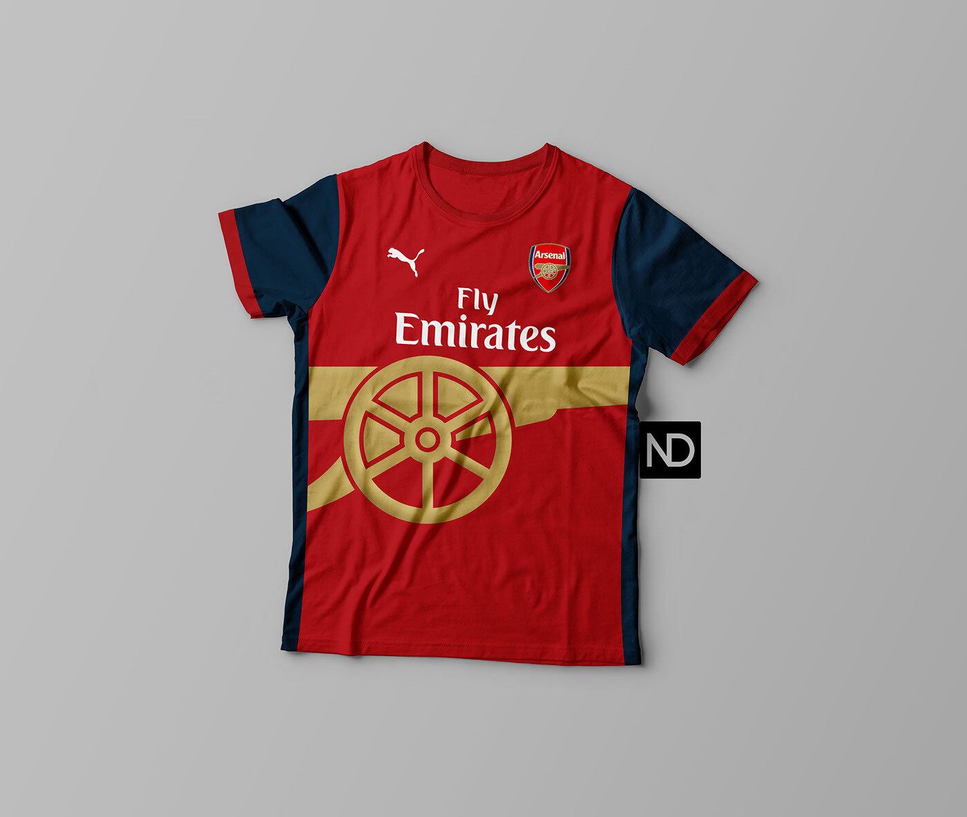 O canhão dos Gunners, do Arsenal, também se fez presente no uniforme do time londrino