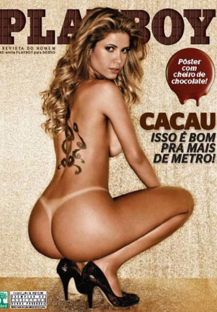 A ex-BBB Cacau foi capa pela segunda vez da revista e até ganhou poster perfumado 