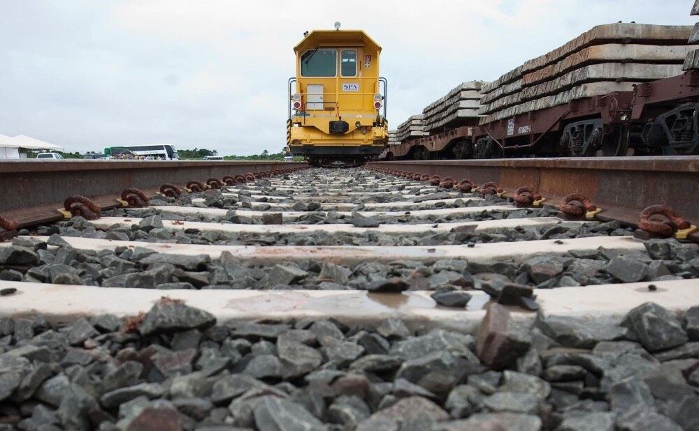 Vista do trecho Colinas-Guaraí da Ferrovia Norte-Sul, em Guaraí (TO)