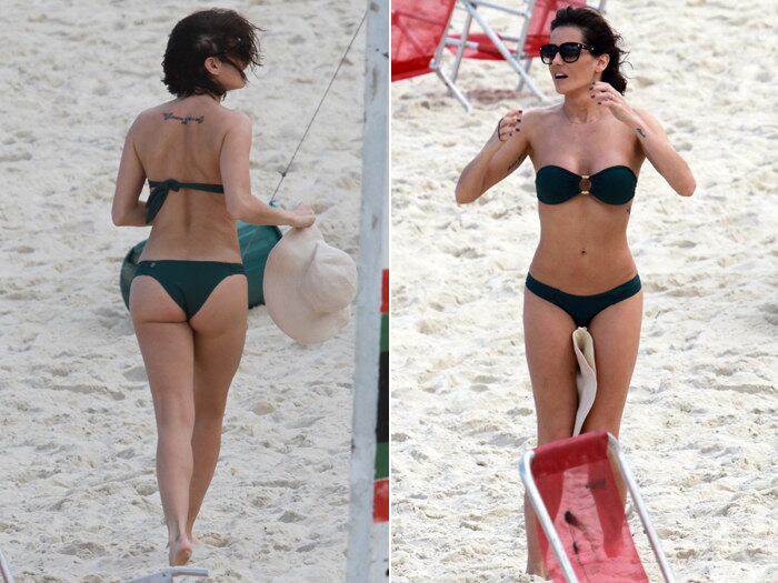É Deborah Secco, que tem várias frases e mensagens espalhadas pelo corpo. Mas alguém conseguiu reparar nas tatuagens?!