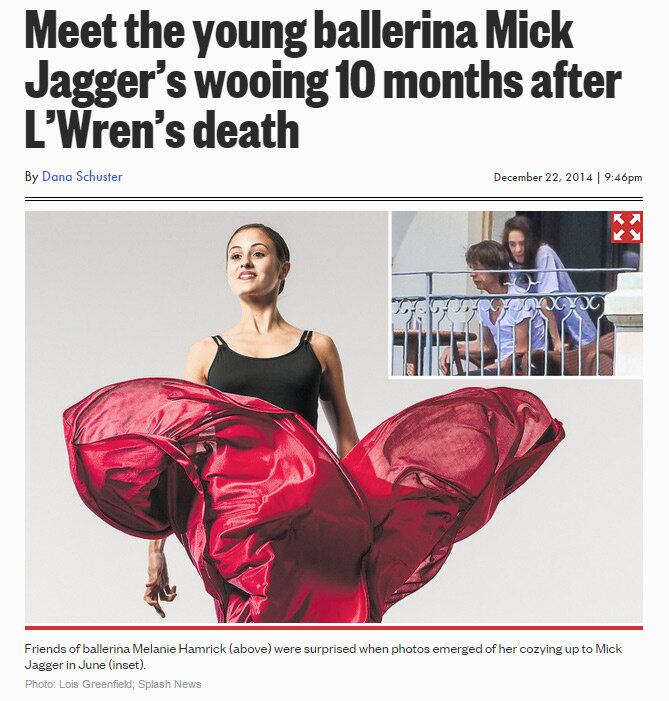 Segundo o jornal New York Post, a nova conquista do líder dos Rolling Stones é a bailarina Melanie Hamrick, de 28 anos