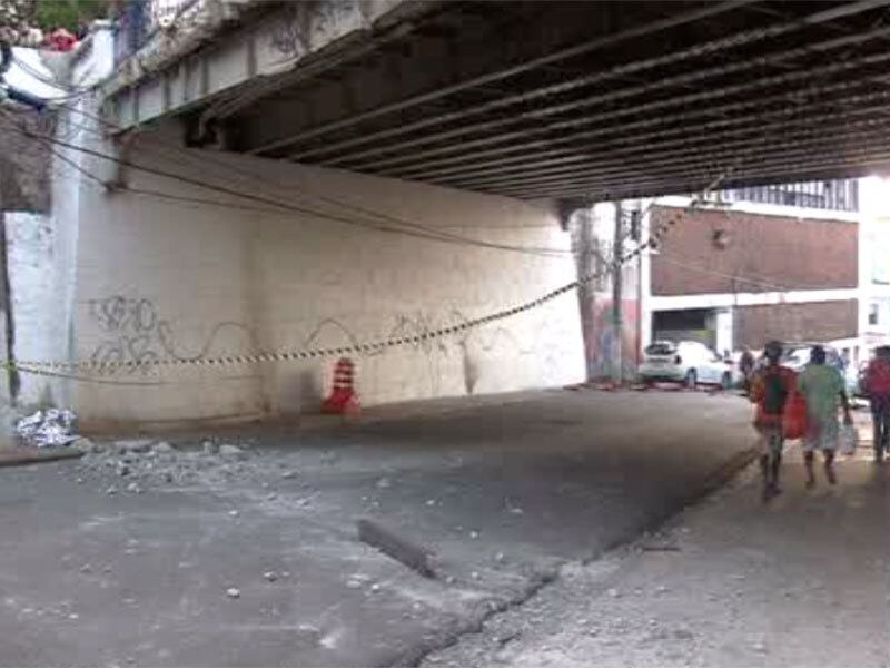No sábado (18), será colocado o pórtico para limitar a altura de veículos e evitar impactos no viaduto