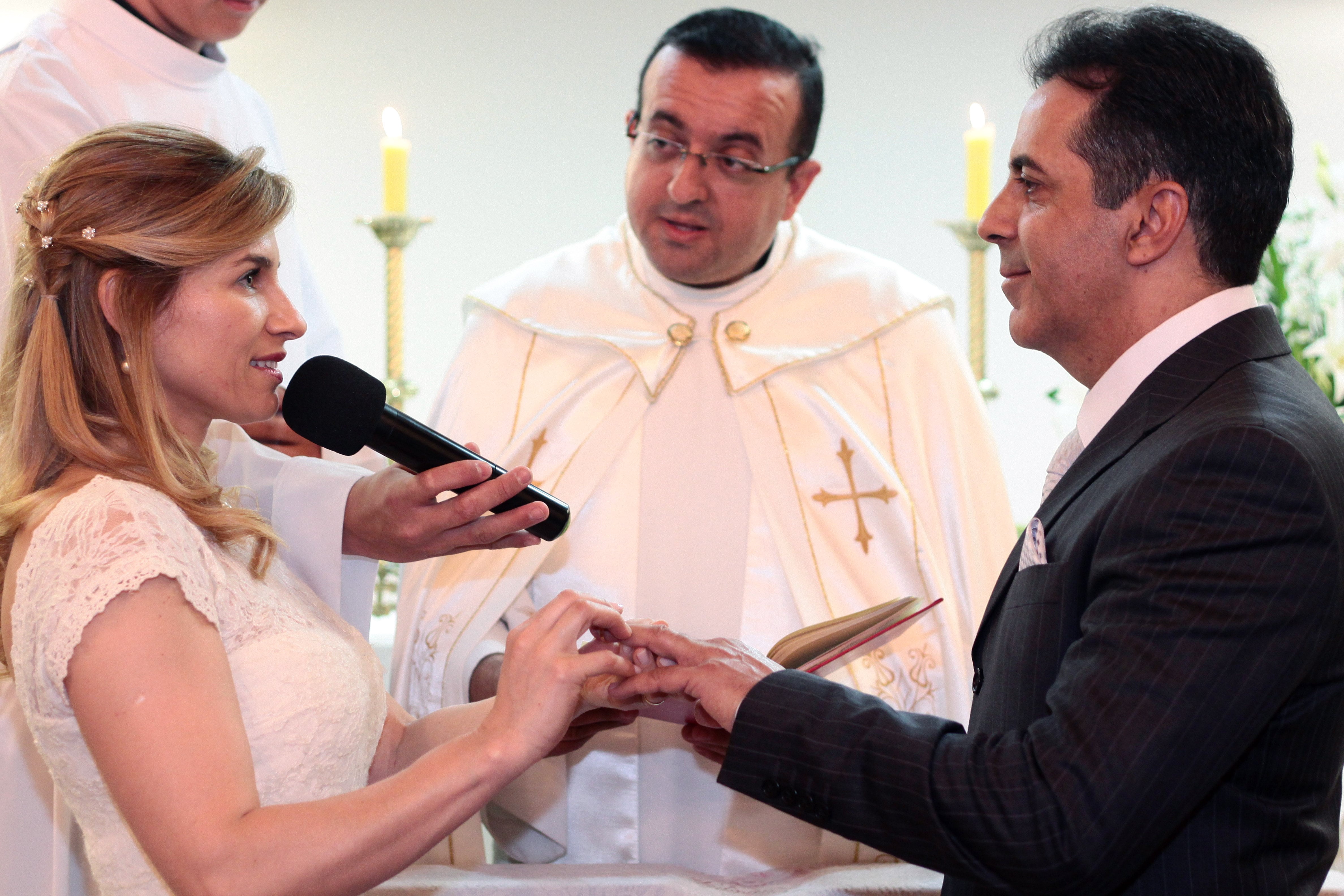 Momento dos votos no casamento