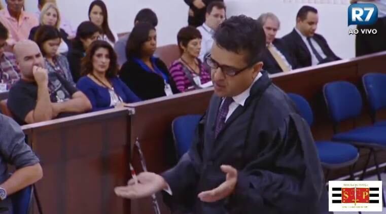 Após falar sobre a importância do júri ser transmitido ao vivo e agradecer ao juiz e aos presentes no plenário, Ribeiro passou a palavra para o advogado Samir Haddad Jr., que começou a sua argumentação. O defensor disse que tem "1.000% de certeza" de que Mizael é inocente. Ele afirmou que é amigo do réu há três anos