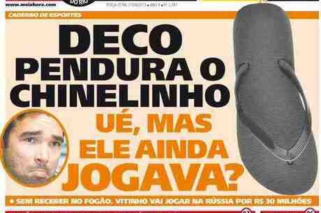 Jornal Meia Hora brincou com a aposentadoria de Deco