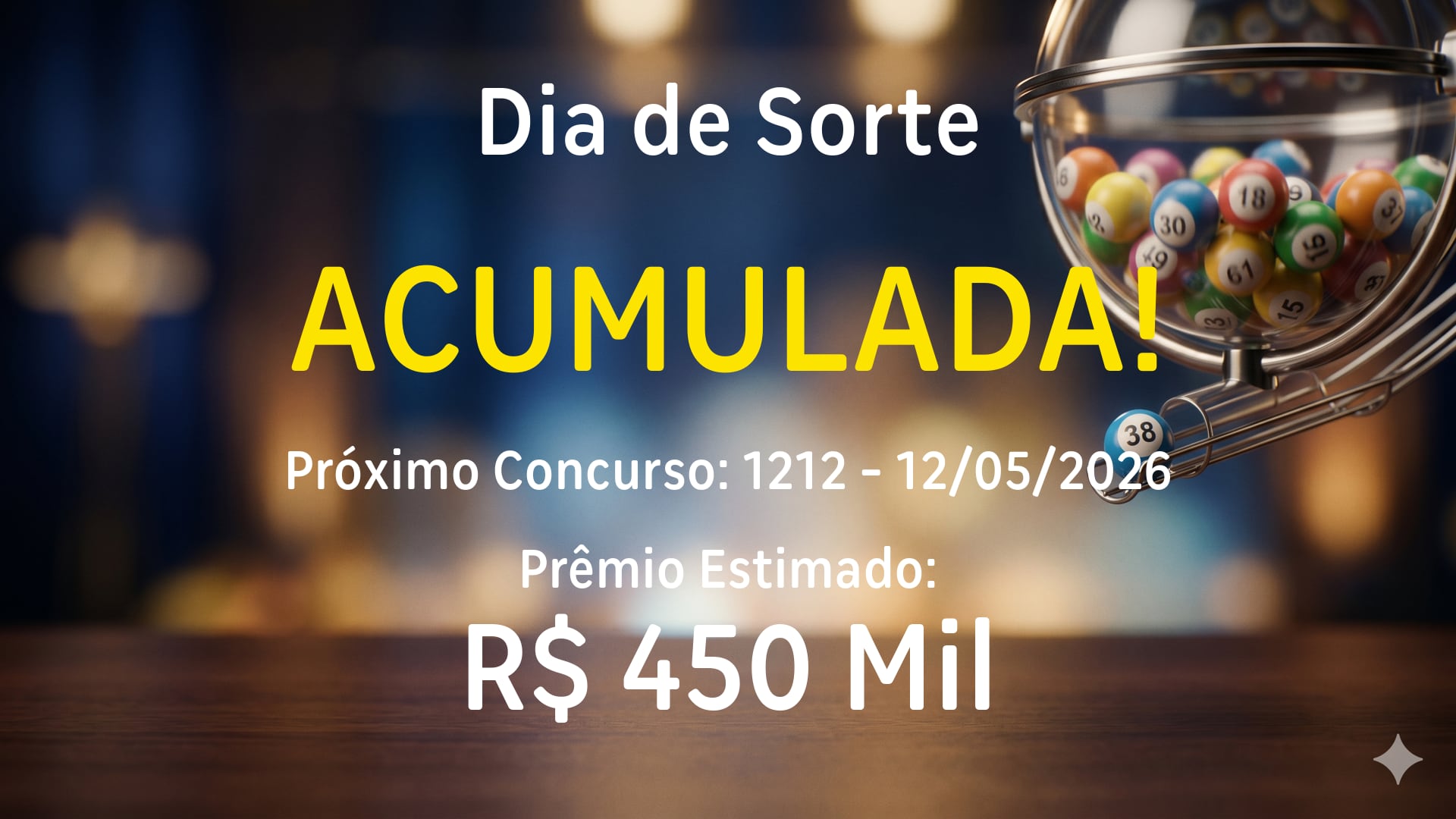 Dia de Sorte: sorteia prêmio acumulado em R$ 450 mil nesta terça-feira (12)
