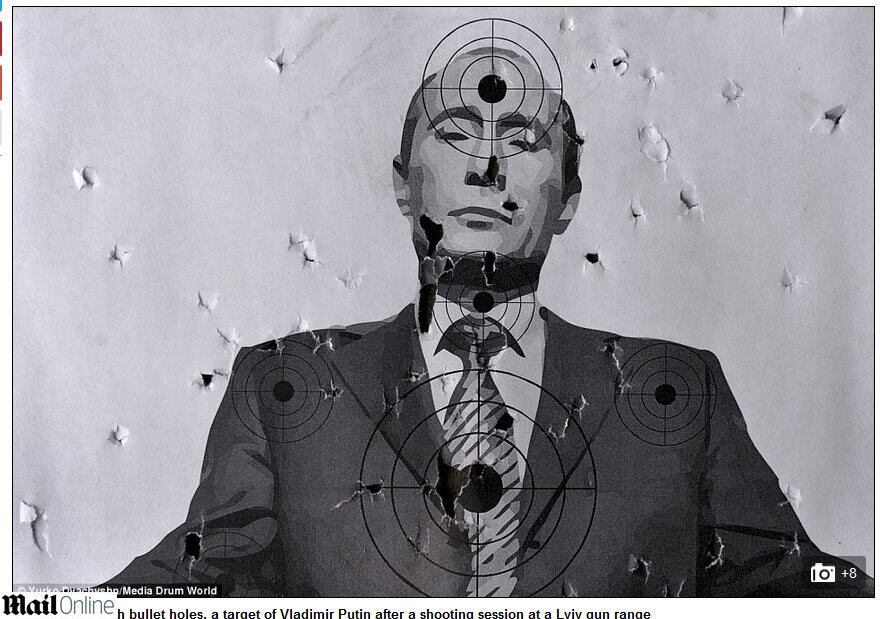 Também é possível praticar tiro ao alvo com o presidente
russo na mira